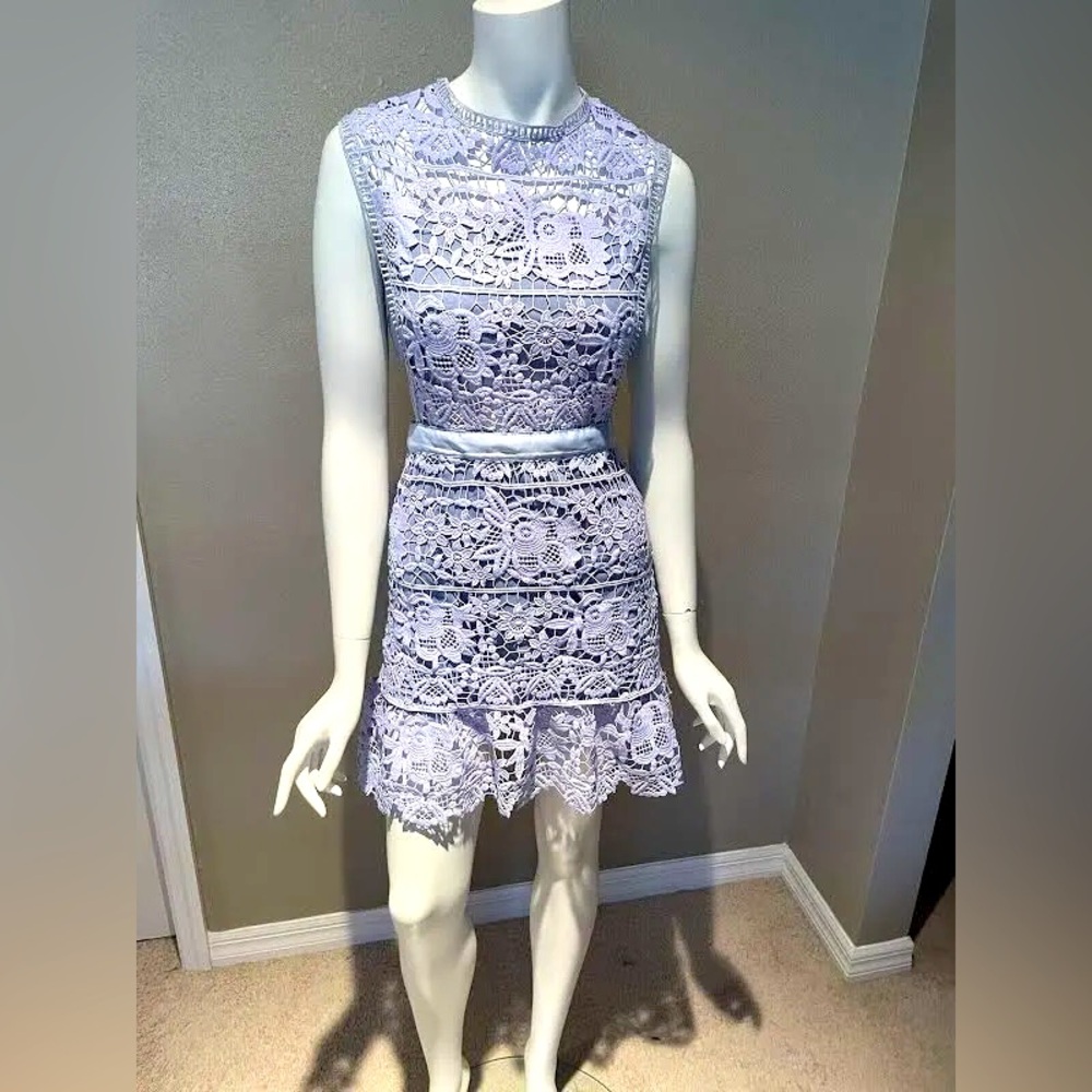 Goodnight Macaroon Periwinkle Crochet Dress